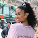 Leyna Bloom is seen outside of the Longchamp show during New York Fashion Week on February 08, 2020.